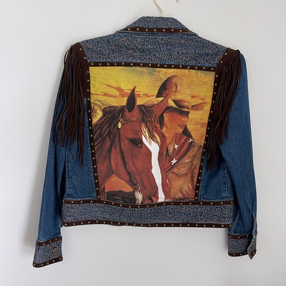 doreman burns Jackets & Blazers - Doreman Burns Vntage Cowgirl Western Fringe Jacket Size Small